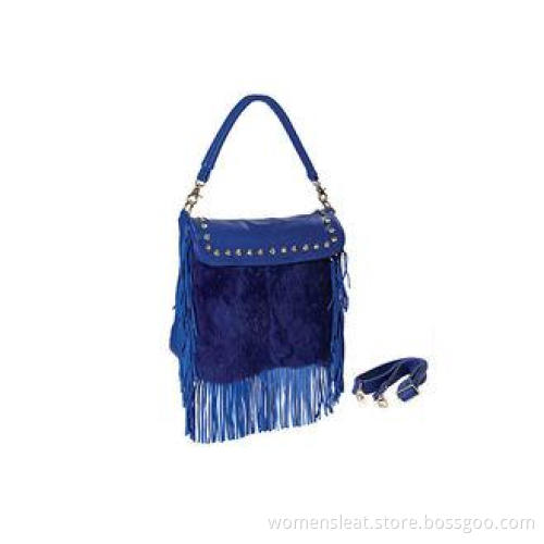 Modern Royal Blue Soft Rabbit Fur Handbags for Ladies , Two